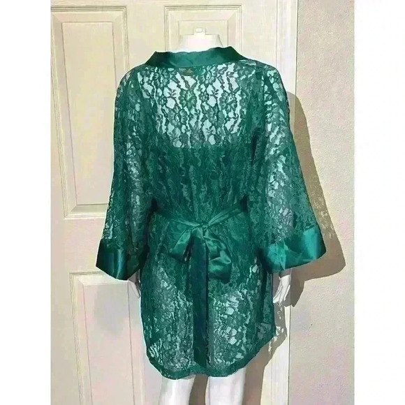 Vintage Victoria’s Secret Gold Label 3 Pc Set Robe Kimono Lace Satin Panties Top - Picture 15 of 16